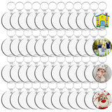 SPOKKI 180 Pieces Sublimation Keychain Blanks Bulk, Double Side Heat Transfer Sublimation Ornament Blanks Blanks, 60 Sets Keychain Rings and Jump Rings for DIY Keychain Crafting (Round) SPOKKI