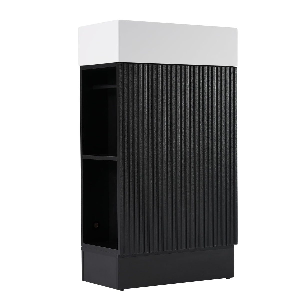 Merax Bathroom Vanity with Sink 18.6 Inch, Cabinet with Storage Shelf & Toilet Paper Holder, Left or Right Available, Merax