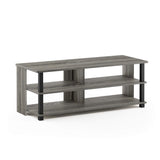 Furinno Sully 3-Tier Stand for TV Up to 48 Inch, French Oak Grey/Black Furinno