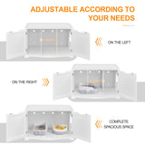 Yaheetech Cat Litter Box Enclosure, Cat Litter Box Furniture Hidden, Wooden Pet Crate Cat Washroom Storage Bench with Divider Home Litter Loo Indoor Cat House White Yaheetech