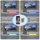 YESER Modern LED TV Stand for 55/65/75 Inch TV, Entertainment Center Console Table with 31 Modes Changing Lights, Media Console with Glass Shelves and Doors for Living Room Bedroom, White YESER