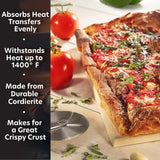 CucinaPro Pizza Stone for Oven, Grill, BBQ- Extra Thick 5/8" Cordierite Rectangular Baking Stone for Better Cooking- 16" x 14" Pan- Holds High Temp For Crispy Crust- Kitchen Essential Must Have Gift CucinaPro