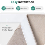 HOMEIDEAS 100% Linen Blackout French Door Curtains, Privacy Door Window Curtains, 26 X 68 Inch Room Darkening Blinds, Thermal Insulated Shades for Bedroom, 1 Panel, Natural HOMEIDEAS