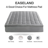 EASELAND King Size Mattress Pad Pillow Top Mattress Cover Quilted Fitted Mattress Protector 8-21" Deep Pocket Cooling Mattress Topper (78x80 Inches, Light Grey) EASELAND