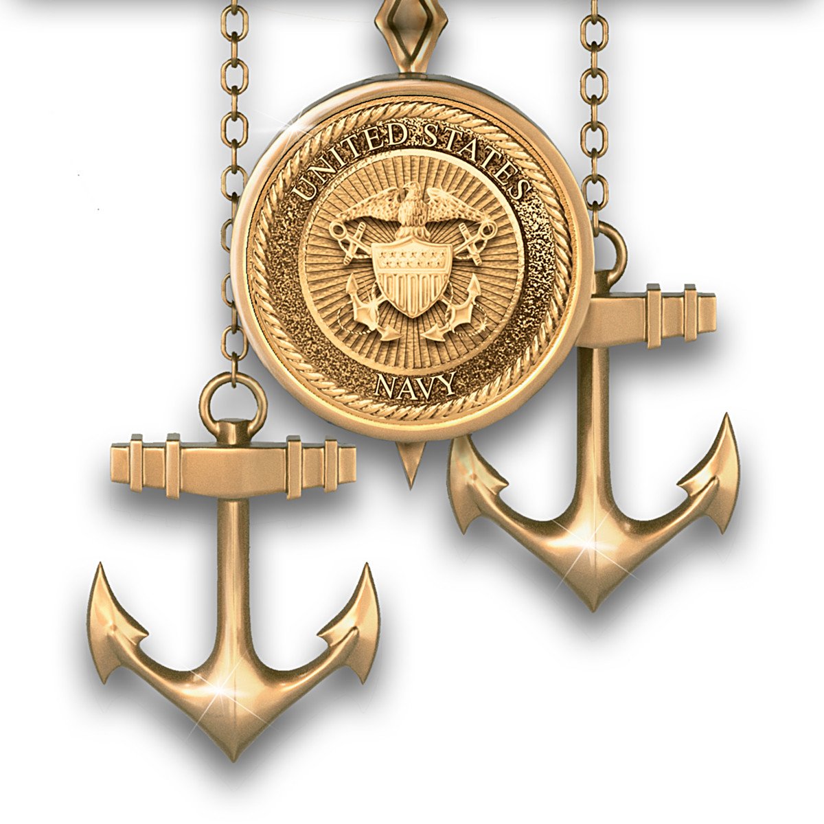 The Bradford Exchange United States Navy Mahogany-Finished Wood Toned Cuckoo Clock The Bradford Exchange