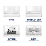 GAP babyGap Graham 4-in-1 Convertible Crib with Storage Drawer - Greenguard Gold Certified, Bianca White Delta Children