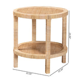 bali & pari Bella Natural Rattan End Table, 2-Tier bali & pari
