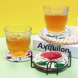 Diamond Art Coasters Kit for Adults, 8 Pcs Rose Diamond Painting Coasters Kit with Holder, DIY Non Slip Art Supplies for Beginners 4x4in Axquilon