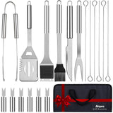 Anpro Grill Kit, Grill Set, Grilling Utensil Set, Grilling Accessories, BBQ Accessories, BBQ Kit, BBQ Grill Tools,Smoker, Camping, Kitchen, Stainless Steel, 21 Pcs,Grilling Gifts for Fathers Day Anpro