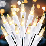 Dirnun Christmas Lights Clear White 70 Count Incandescent Light UL Certified Connectable Christmas Tree Lights with White Wires for Indoor Outdoor Xmas, Wedding, Holiday, Party, Home Decorations Dirnun