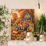 Farmhouse Autumn Paint by Numbers Adults Fall Harvest Painting Kits Thanksgiving Painting Kits Art for Adults Students Beginner Home Bedroom Wall Decor 16x20 in（Without Frame） Walarky