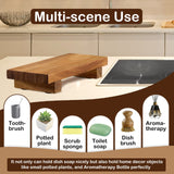 DEBETOOL Acacia Wood Riser Soap Tray,Wood Pedestal Soap Dish for Kitchen Counter Sink Stand,Natural Acacia Wooden Pedestal Tray for Bathroom Soap and Kitchen Soap Bottles,Plant DEBETOOL