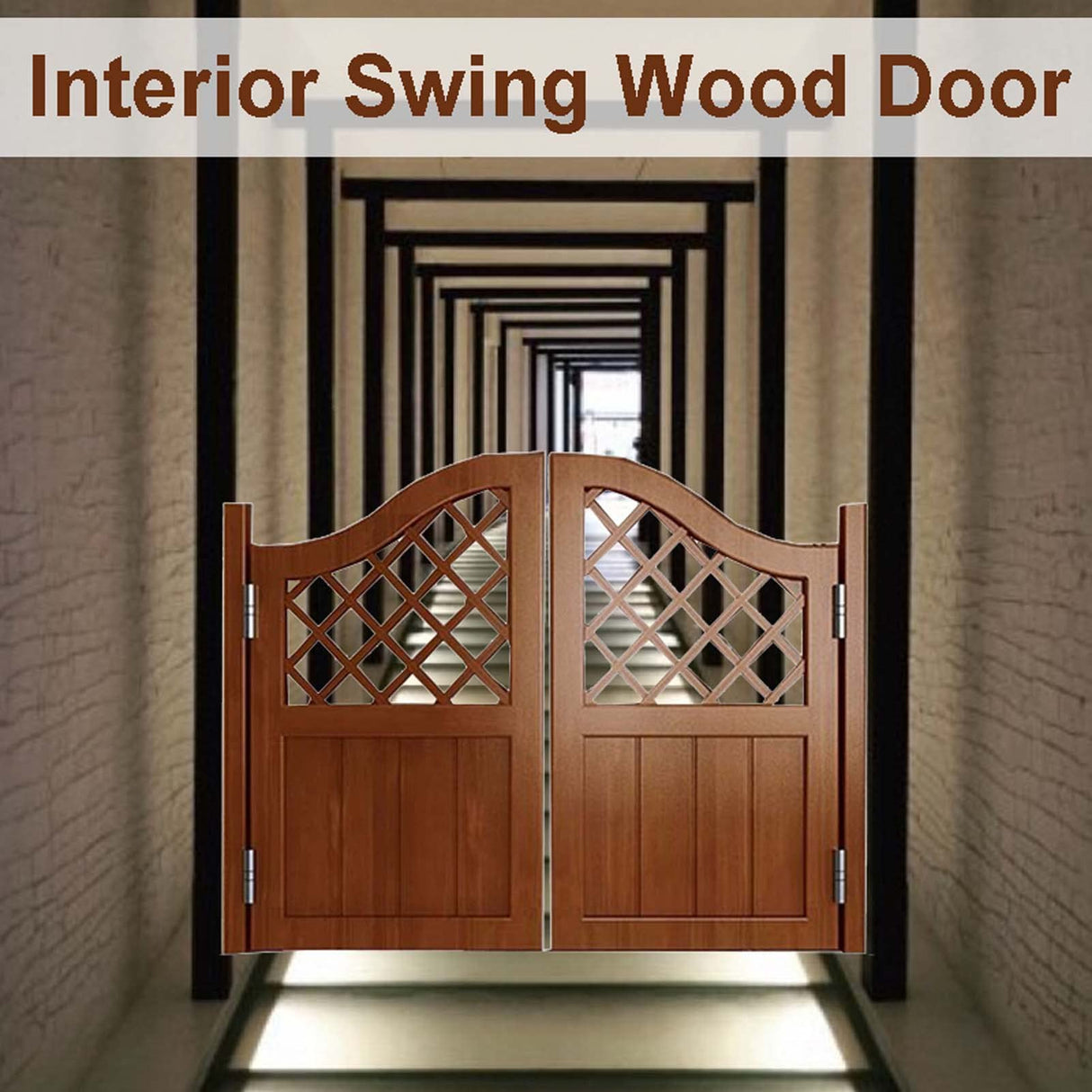 SRHIMEOS Swinging Doors Cafe Doors 39x31 Inch, Indoor Louvered Saloon Swing Door, Saloon Cafe Doors, Louvered Privacy Screen Partition, Bar Kitchen Stairs Solid Wood Cafe Door SRHIMEOS