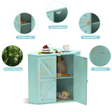 Trironsun Corner Bread Box for Kitchen Counter Double Layer Bamboo Bread Storage Container Large Capacity Bread Storage Bin Farmhouse Breadbox Organizer (Antique Blue) Trironsun