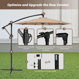 Simple Deluxe 10ft Offset Umbrella Cantilever Patio Hanging Umbrella with Crank & Cross Base Suitable for Garden, Lawn, Tan Simple Deluxe