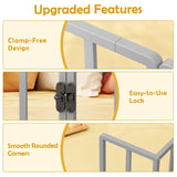 MODCART Twin Size Floor Bed Frame, Metal Montessori Platform Bed with Safety Guardrails Fence 77×41×21 Easy Assembly for Bedroom Playroom MODCART