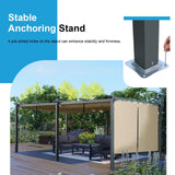 Aoodor 12 x 20 FT Outdoor Pergola with Retractable Shade Canopy, Dark Gray Matte Aluminum Frame, 2 Pieces Roller Shade Curtain, Grape Trellis Pergola Aoodor