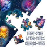 Magical Jellyfish Puzzle 1000 Piece Puzzles for Adults Colorful Jellyfish Jigsaw Puzzles Amazing Medusa Puzzle Rainbow Glowing Challenging Puzzles BBOLDIN