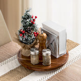 ANBOXIT Lazy Susan Organizer for Table, 10 Inch Wooden Lazy Susan Turntable for Cabinet, Acacia Wood Turntable Kitchen Spice Rack (1 Pack) ANBOXIT