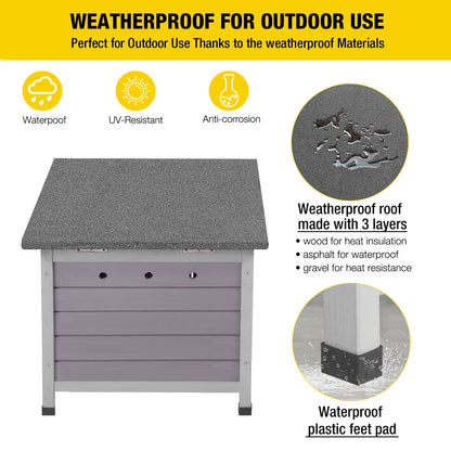 Aivituvin Feral Cat House Waterproof Outdoor Indoor Rabbit Hutch for Bunnies,Cats,Dogs and Other Small Animals,Asphalt Roof - WoodArtSupply