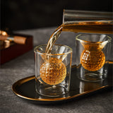 CRAFTGEN Golf Whiskey Decanter Set with 4 Golf Ball Shot Glasses, Unique Golf Accessories Gifts for Men, 750ml Glass Golf Themed Liquor Dispenser for Bourbon, Scotch, Vodka, Tequila CRAFTGEN