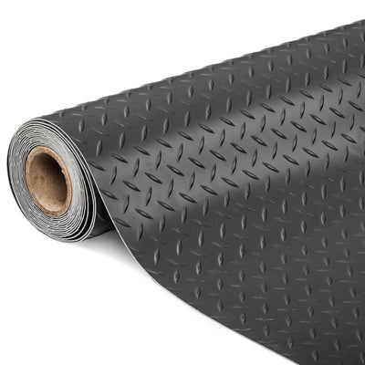 TUFFIOM 7.5 x 17 FT Garage Floor Mat, Thickened Diamond Plate PVC Garage Mats Flooring Roll for Under Car, Garage Car Parking Mats for Compact SUVS, Sports Car