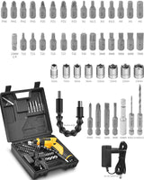 VIGRUE Cordless Screwdriver, Rechargeable Electric Screwdriver with 45 Free Accessories, Battery Indicator, 7 Torque Setting, 2 Position Handle with LED Light, Flexible Shaft VIGRUE