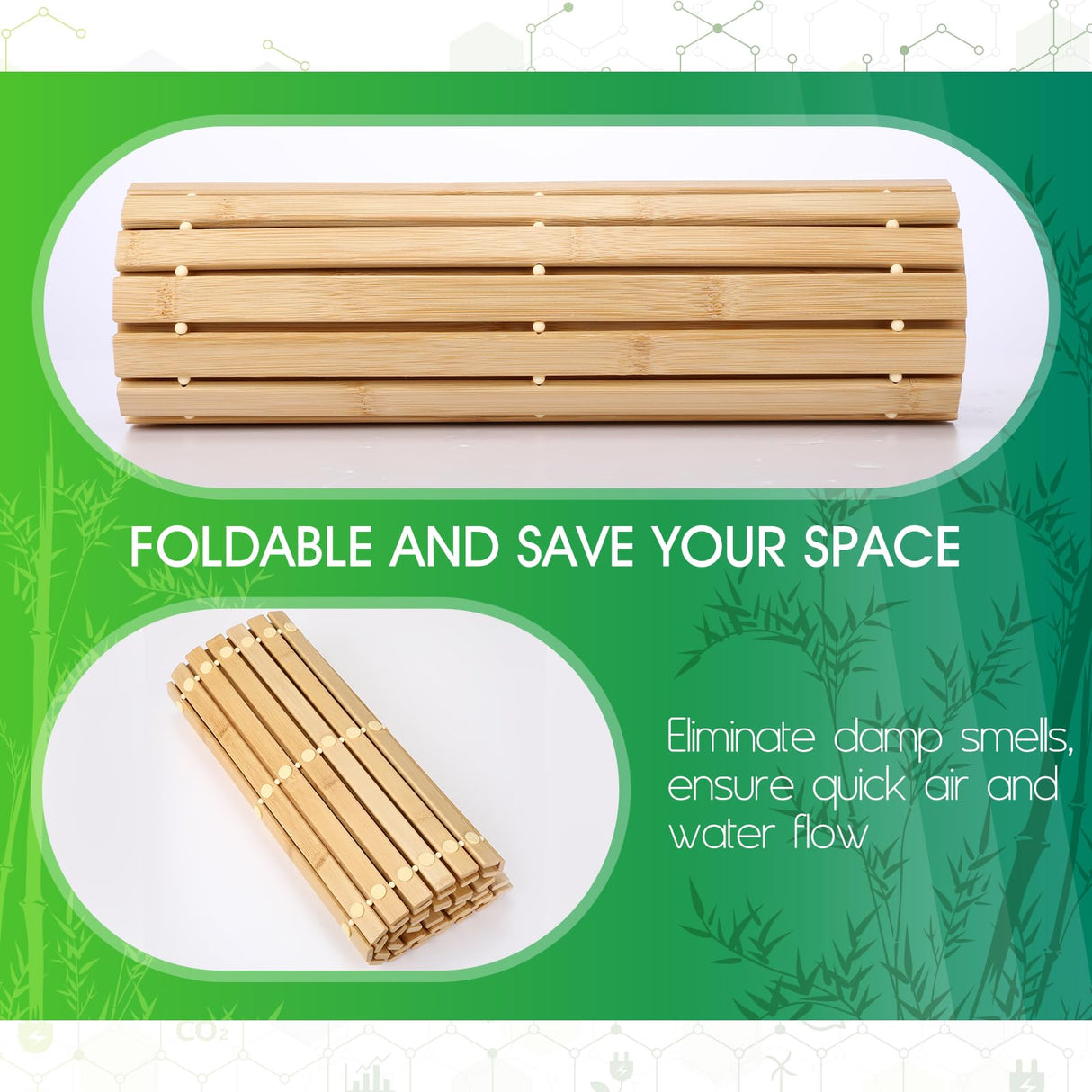 Bamboo Bath Mat Large Long Wood Bath Mat,16x48 Inch Non Slip Bamboo Shower Floor Mat Wooden Bathroom Mat for Bathtub,Spa,Door,Sauna or Outdoor (Natural Slat) Zoryllic