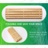 Bamboo Bath Mat Large Long Wood Bath Mat,16x48 Inch Non Slip Bamboo Shower Floor Mat Wooden Bathroom Mat for Bathtub,Spa,Door,Sauna or Outdoor (Natural Slat) Zoryllic