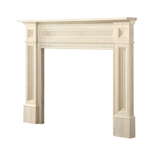 Pearl Mantels ARYB56140 Rich Architectural Quality Wood Mantel Surround, 56"W x 42"H, Unfinished