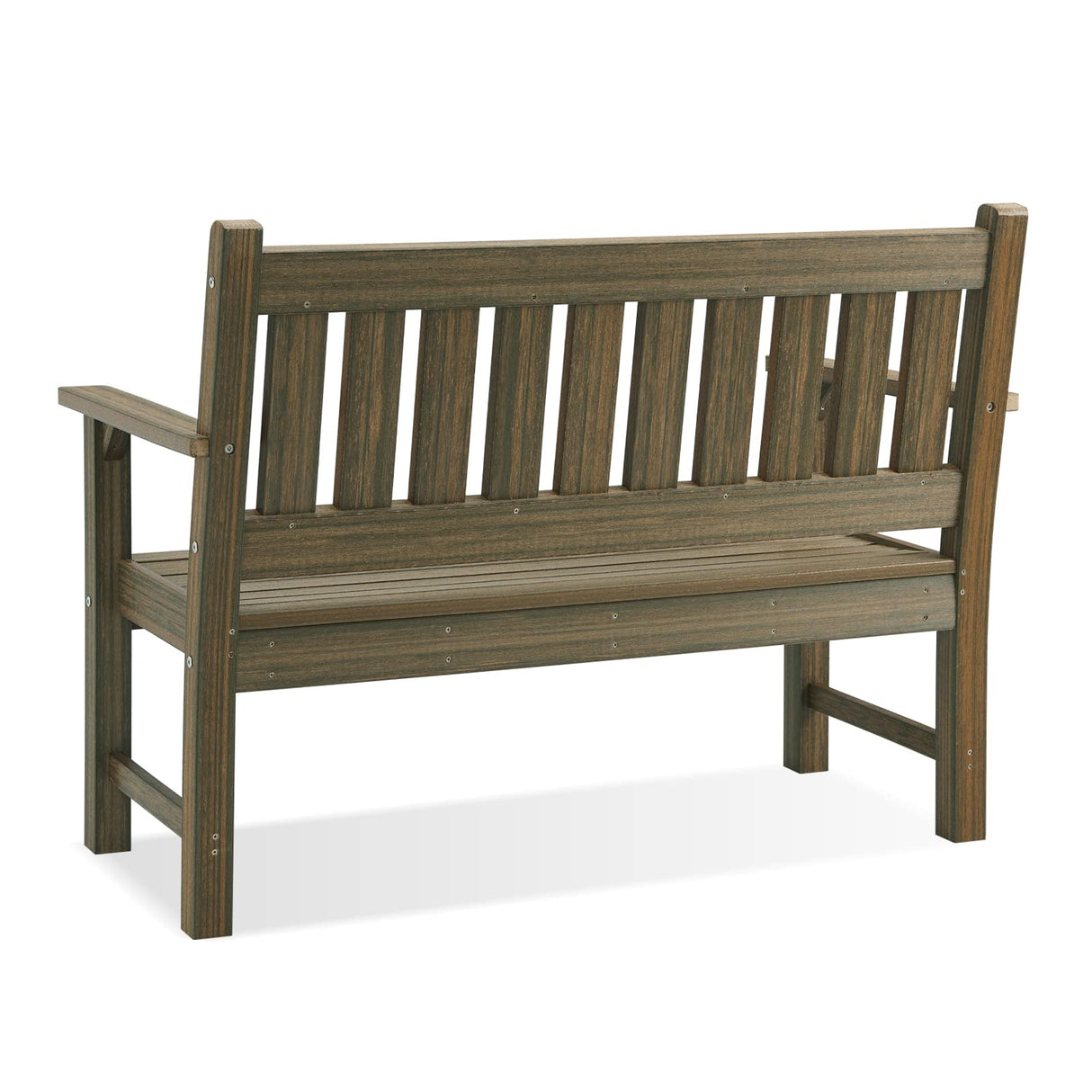 ACUEL Outdoor Bench, 2-Person Garden Bench, Poly Lumber Patio Bench for Outdoors, Porch, and Park (Light Brown) ACUEL