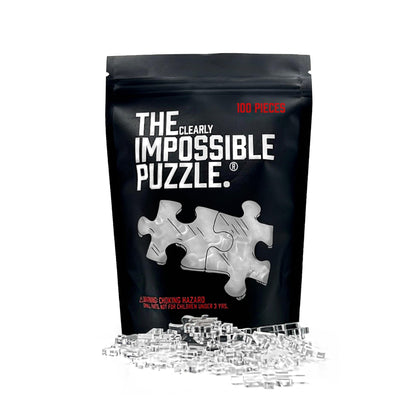 The Clearly Impossible Puzzle ® 100, 200, 500, 1000 Pieces Hard Puzzle for Adults Cool Difficult Puzzles Clear Hardest Puzzle - Difficult Funny Puzzle for Adults (100)