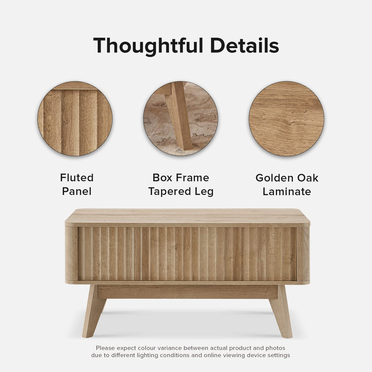 mopio Brooklyn Coffee Table, Lift Top Coffee Tables for Living Room, Mid Century, Modern Farmhouse Center Table with Lifting Top & Hidden Storage, Fluted Panel, Rising Pull Up Dining Table (Oak) mopio