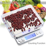 GDEALER Food Scale, 0.001oz/0.01g Precise Digital Kitchen Scale Gram Scales Weight Food Coffee Scale Digital Scales for Cooking Baking Stainless Steel Back-lit LCD Display Pocket Small Scale, Silver GDEALER