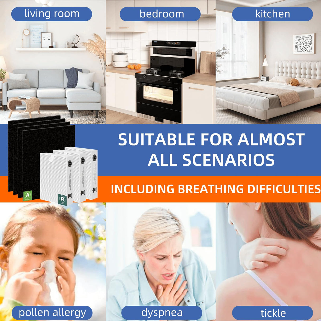 HPA300 HEPA Filter Replacement for Honeywell Air Purifier HPA300 Series,3 True HEPA Filter R and 4 Activated Carbon Prefilter A,Compared to HRF-R3 Pulluty