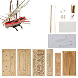 GAWEGM Ship Model - Whole Ribbed Double Mast Fishing Boat with Metal Accessories GAWEGM