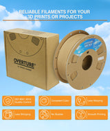 OVERTURE Air PLA Filament, Pre-Foamed PLA Low-Density, Lightweight PLA, Cardboard Spool, 0.82kg(1.8lbs), Dimensional Accuracy +/- 0.02mm (Wood) OVERTURE