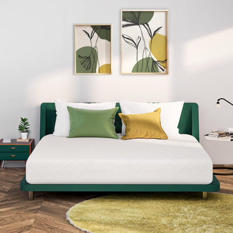 NEO SLEEP 10 Inch King Cooling Green Tea Gel Memory Foam Medium-Firm Mattress Pressure Relief CertiPUR-US Certified Mattress-in-a-Box Kids and Adults No Fiberglass (King, 10 in) NEO SLEEP