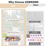 EOBROMD Christmas Paint by Numbers Kits for Adults, Winter DIY Kits Crafts for Beginner, Painting Adults, Christmas Oil Paint by Numbers for Home Decor Gift 16x20inch(Without Frame) EOBROMD