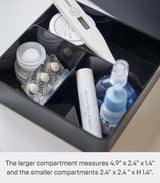 Yamazaki Home Tower First Aid Box Three Tiered Medical Supplies Metal Organizer with Multicompartment Storage - Steel + Wood YAMAZAKI