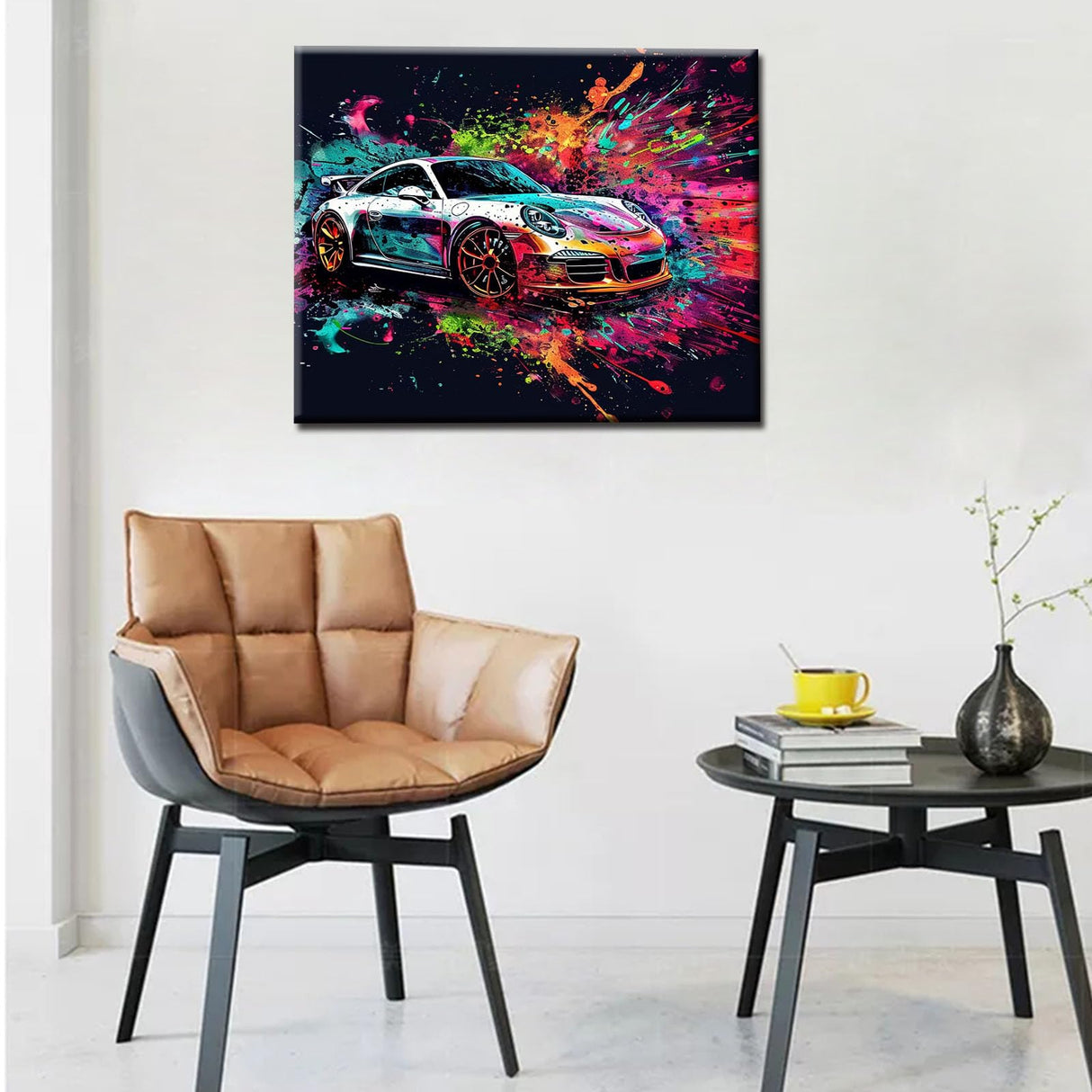 Aihonmin Racing Car Paint by Numbers Kits for Adults Beginners,Car Lovers Digital Oil Painting Kits on Canvas Painting Graffiti Car Set DIY Gift Suitable for Home Wall Decor Frameless 16''W x 20''H Aihonmin