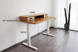 VWINDESK 60 x 30 x 1 Inch 100% Solid Bamboo Desk Table Top Only,for Standing Desk Home Office Desk with 60mm Grommets(Right Angle) VWINDESK