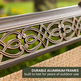 Hanover Manor 11-Piece Outdoor Dining Set with 10 Comfortable Swivel Rockers and an Extra-Large 60" x 84" Aluminum Cast-Top Dining Table, 10 person Patio Table and Chairs for Backyard, Deck, Porch Hanover