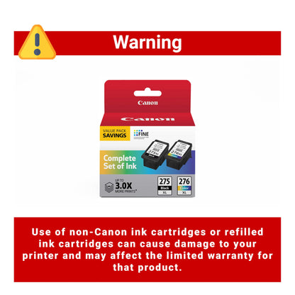 Canon PG-275 XL / CL-276 XL Genuine Ink Value Pack (2 Cartridges), Compatible with TS3520/3522/4722/3720/3722, TR4720