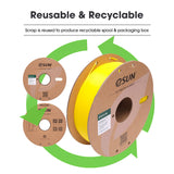 eSUN PLA Filament 1.75mm, High Toughness 3D Printer Filament Upgraded PLA Filament, Dimensional Accuracy +/- 0.03mm, 1KG Cardboard Spool (2.2 LBS) 3D Printing Filament for 3D Printers, Yellow eSUN