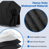 SunPatio BBQ Grill Cover 52 Inch, Outdoor Durable Waterproof Gas Barbecue Cover, Compatible for Weber Spirit 200 and 300 Series, Charbroil and Kenmore Grills, Compared to Weber 7106, 52" x 26" x 43"H SunPatio