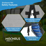 Machrus Upper Bounce Trampoline Safety Enclosure Set for 7.5 FT 10FT 12FT 13FT 14FT 15FT Frames - Includes Net, Poles & Hardware - Installs Outside Frame Upper Bounce