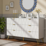 Anbuy Bedroom Sets White Sets 3Pcs, Night Stand Sets and 6 Drawer Dresser for Bedroom (White) Anbuy