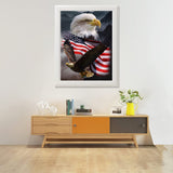 KTHOFCY 5D DIY Diamond Painting Kits for Adults Kids Eagle and Flag Full Drill Embroidery Cross Stitch Crystal Rhinestone Paintings Pictures Arts Wall Decor Painting Dots Kits 15.7X11.8 in KTHOFCY