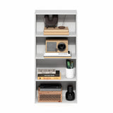 Furinno Basic 4-Tier Open Shelf Bookcase, Bookshelf, Storage Organizer, 7 x 17 x 35, White Furinno